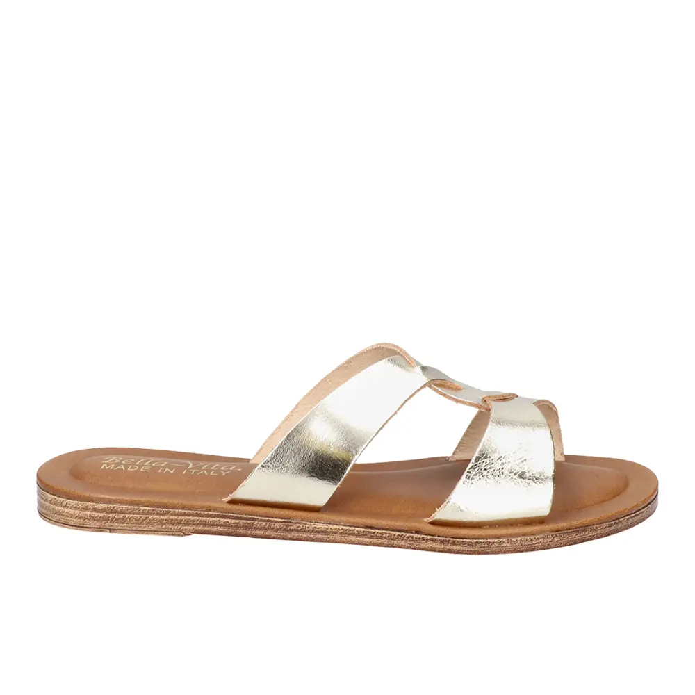 Bella Vita Womens Dov-Italy Metallic Slide Casual Sandals Casual - Gold Bella Vita Womens Dov-Italy Metallic Slide Casual Sandals Casual - Gold