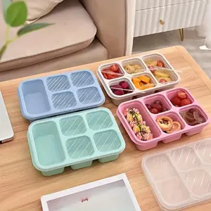 Portable Snack Box with Lid, Wide Open Leak-Proof Sealed Food Storage Container, Ideal for Work Travel Camping Picnic Outdoor Adventure