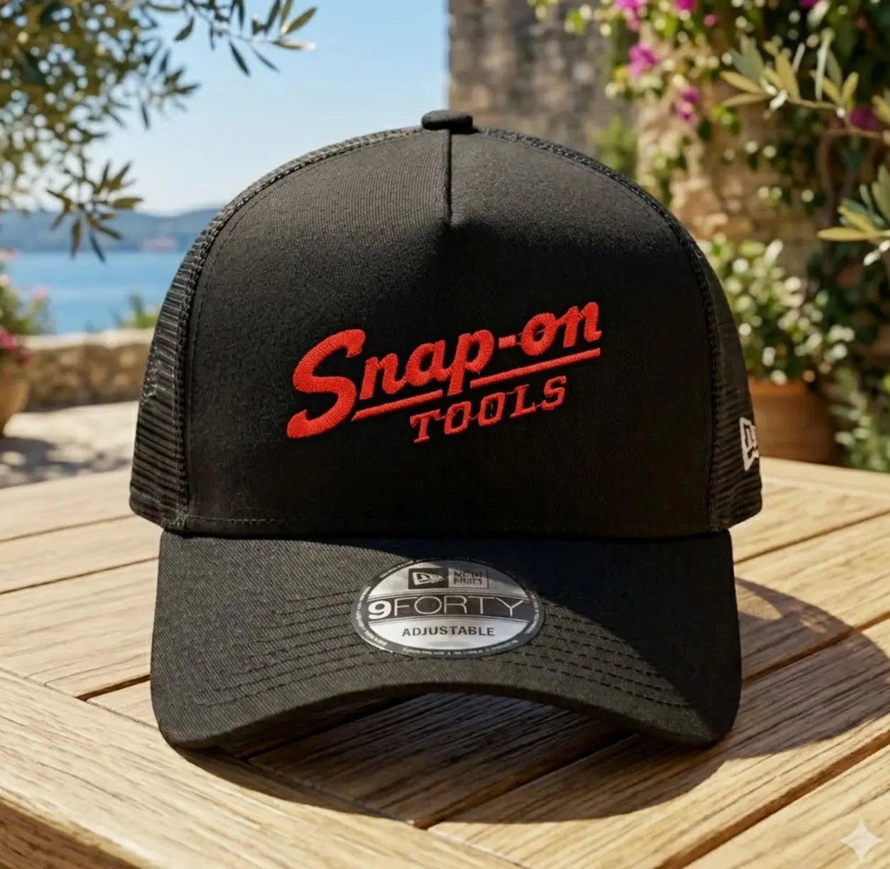 Snap On Tools Hat Baseball Black Red Logo Snapback Adjustable