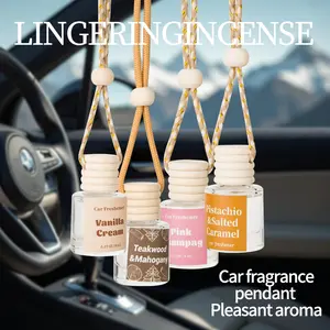Car Air Freshener Hanging Diffuser, Car Aroma Diffuser, Long Lasting Scent, Essential Oil Fragrance, Auto Odor Eliminator, 4 Pack, Perfect for Car Interior
