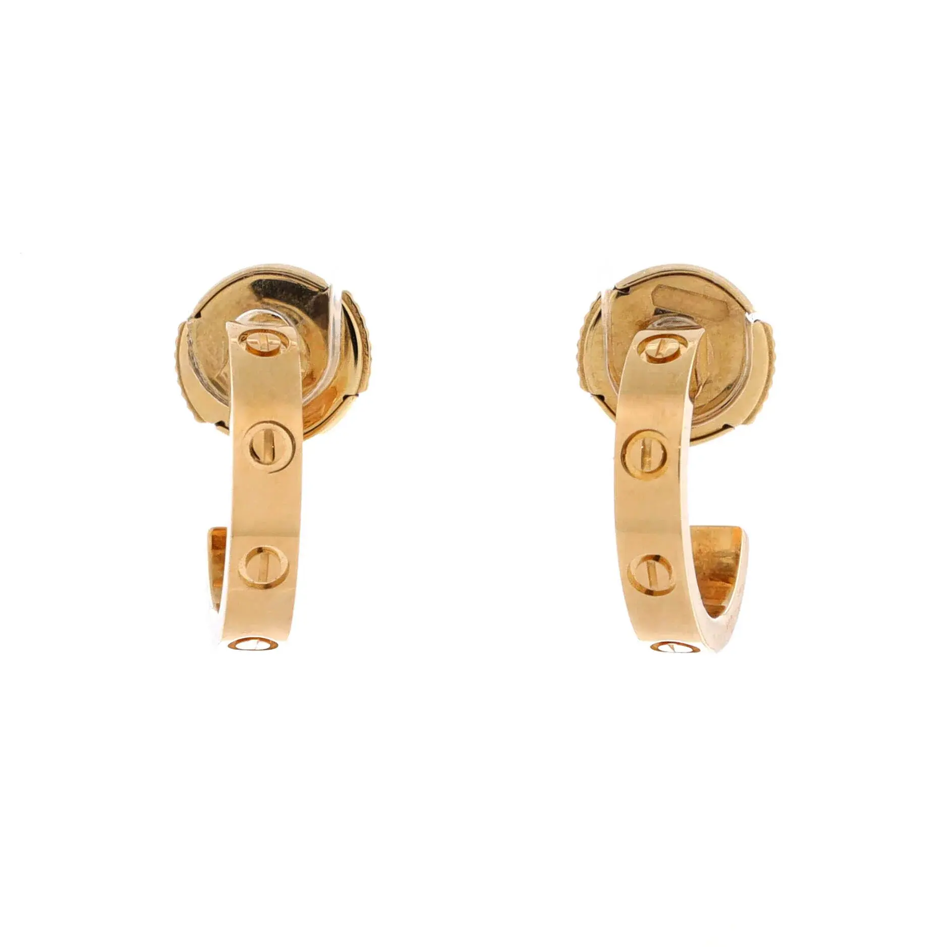 Pre-owned Cartier Love Hoop Earrings 18K Yellow Gold Small by Rebag