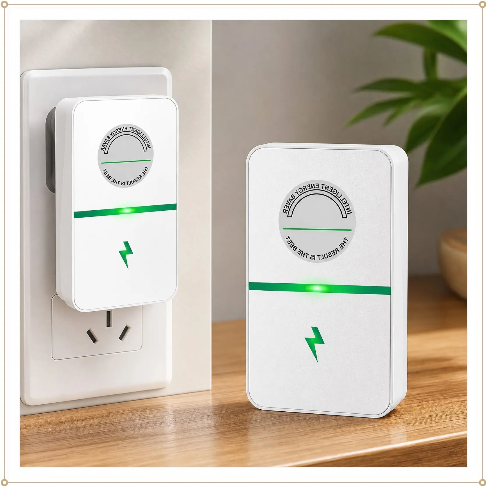 2/4PCS Energy Saver Plug 2026 Updated Stop Watt Smart Power Factor Saver Plug-In Voltage Stabilizer Surge Protector Flame Retardant Energy Saving Box for Home AC Refrigerator Office Appliances
