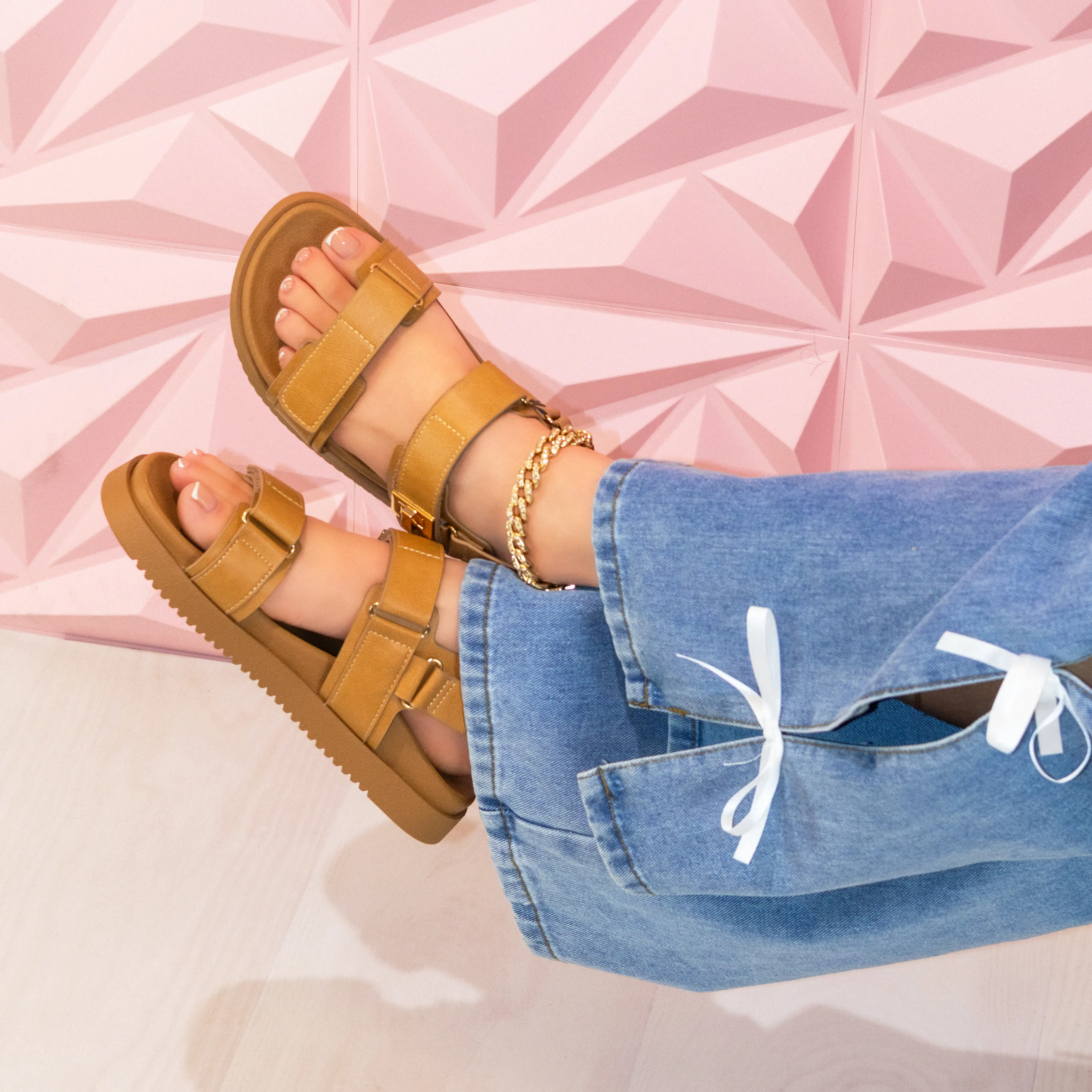 Daniela - Wide Fit Adjustable Double Strap Flat Sandals, Women’s Comfortable Summer Footwear, Cushioned Insole Stylish Casual Open Toe Sandals, Versatile Everyday Beach & Walking Shoes