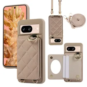 Crossbody Card Bag Phone Case, Shockproof Wallet Cover with Card Slot for Google Pixel 9a 8a Pixel 10 Pro XL