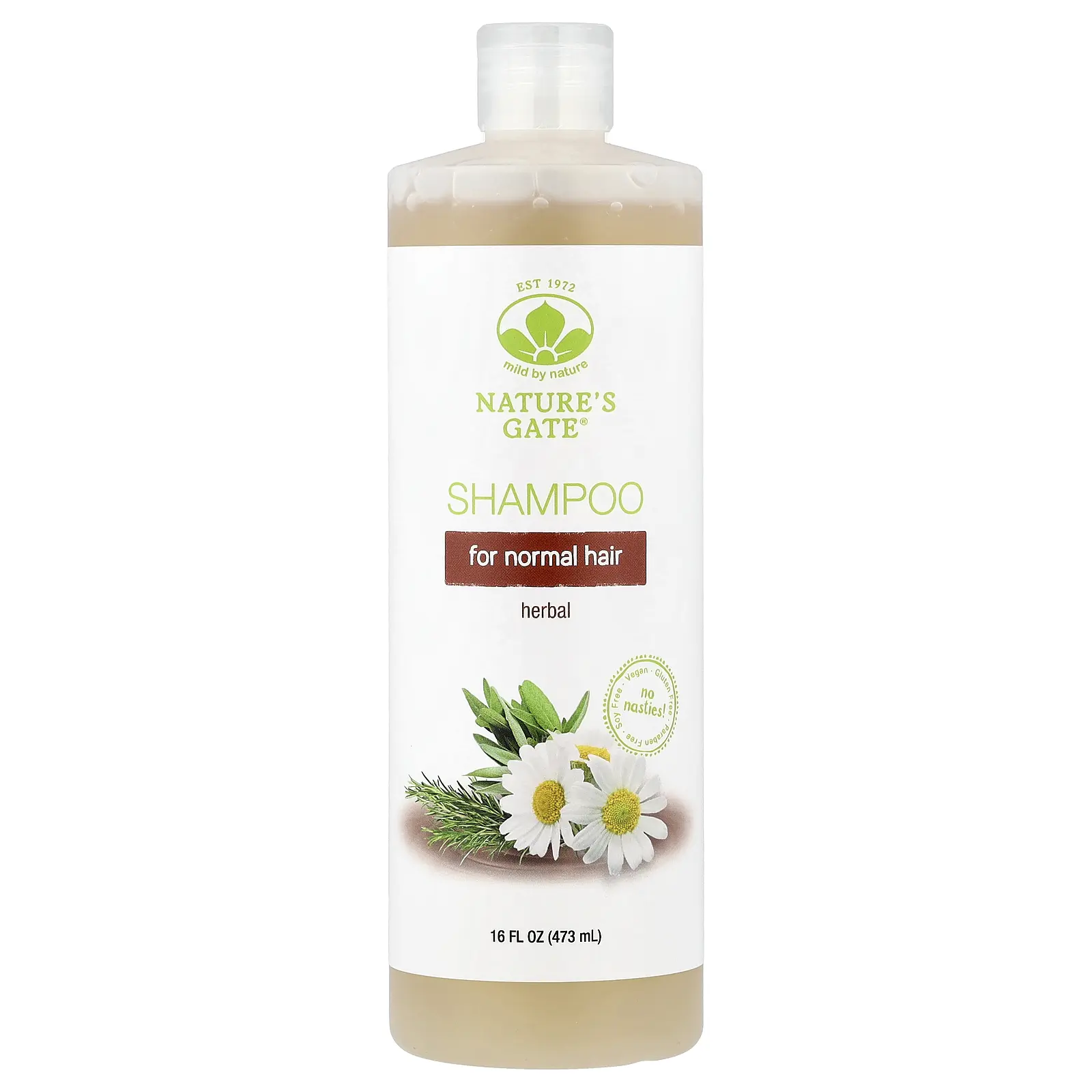 Mild By Nature (Nature's Gate), Herbal Shampoo for Normal Hair, 16 fl oz (473 ml)