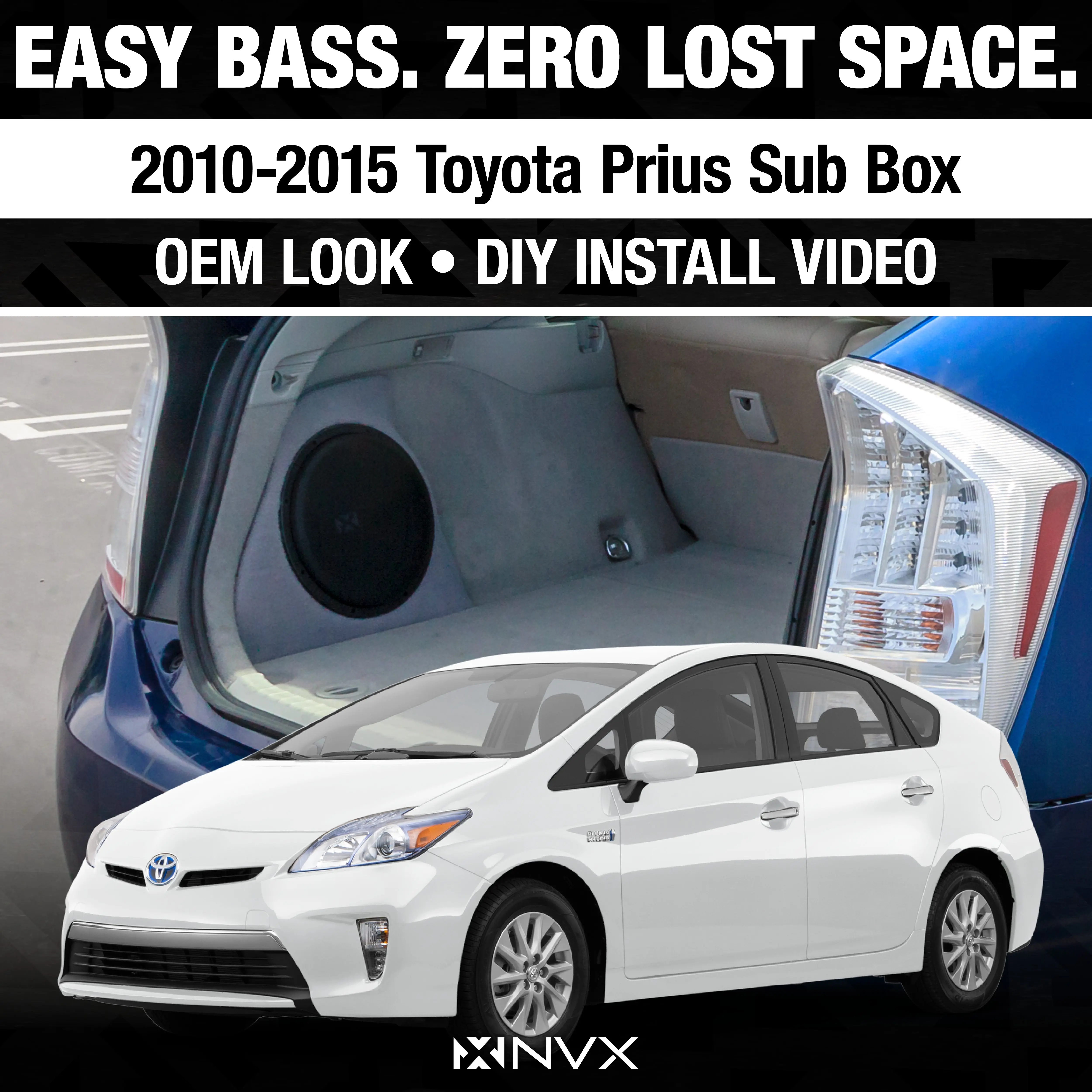 Custom Fit 350W RMS Single 10" Loaded BOOST Sealed Enclosure - 2010-2015 Toyota Prius - BE-TOY-PRIG3