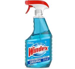 Windex Glass and Window Cleaner Spray Bottle, Bottle Made from 100% Recovered Coastal Plastic, Original Blue, 23 fl oz
