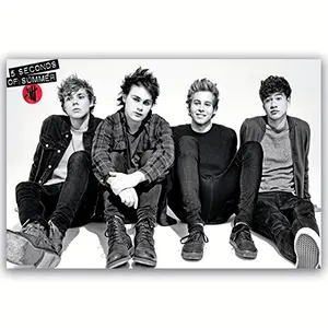 1 Piece 5 Seconds Summer Music Poster Canvas Wall Art - 30.48x45.72cm Frameless Canvas Print, Vibrant Colors, Modern Home Decor, Perfect for Bedroom Decoration, Ideal Gift for 5SOS Fans, Music Room Decoration