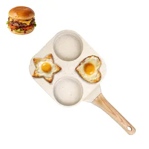 Non-Stick 4-in-1 Breakfast Pan | Multi-Shape Skillet for Eggs, Burgers & Bacon | Quick-Clean Kitchen Essential Multifunction Egg Frying Pan