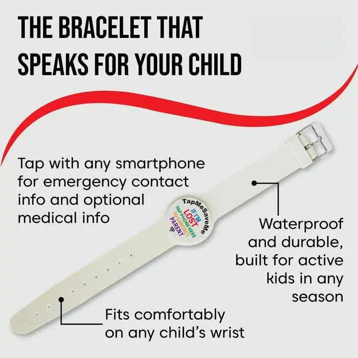 TapMeSaveMe 2-Pack NFC Emergency Child Safety Bracelet