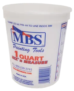 MBS 1 Quart Mix 'N Measure Bucket, Made in USA – Bucket, import_2021_10_29_212114, MBS, Painting Supplies