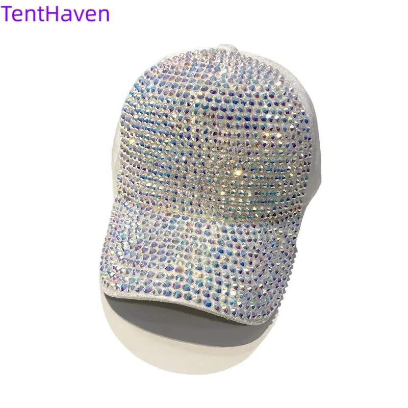 Sparkly Diamond Baseball Caps for Women, Korean-Style Adjustable Duck Bill Design, Breathable Sun-Protective All-Match Essential
