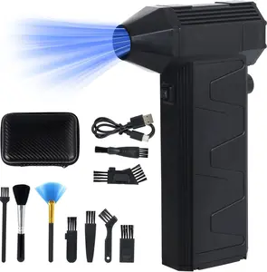 Compressed Air Duster Electric Duster- 130000RPM Super Power Electric Cleaner Kit with Adjustable, Mini Rechargeable Cordless Jet Dry Blower Air Blower for Keyboard, PC, Car Cleaning, Gifts for Men