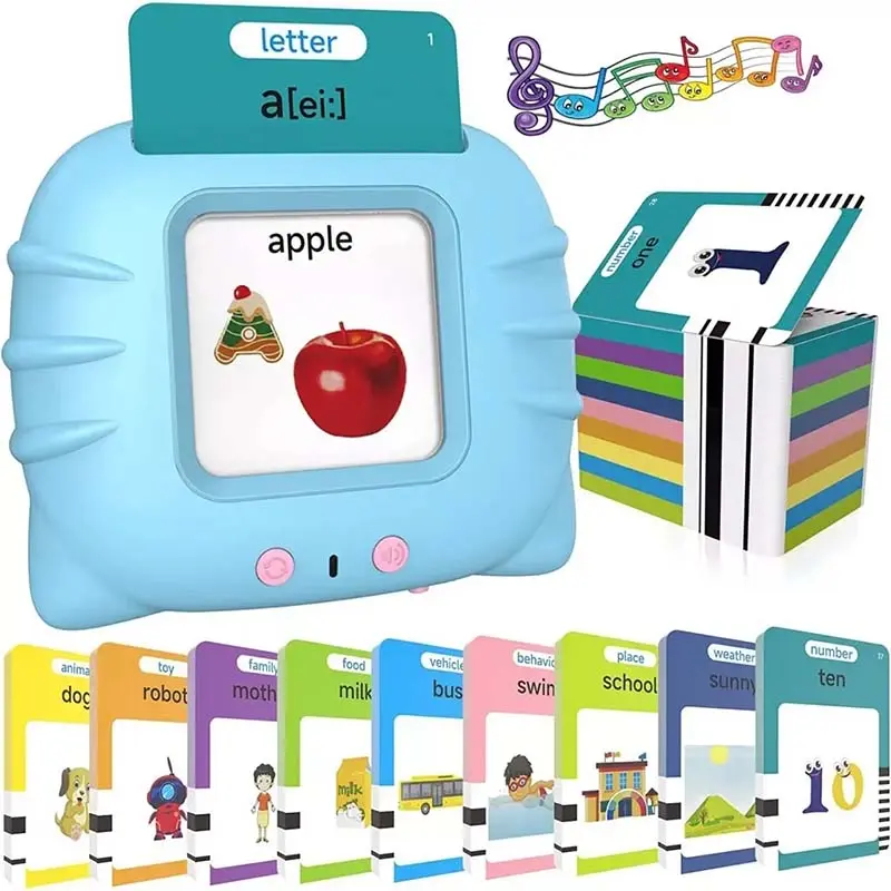 Talking English Learning Machine, 1 Box English Learning Toy, Reading Machine with 112 Cards, Educational Toy for Boys & Girls, Talking Flashcards
