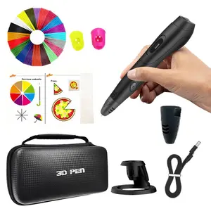 3D Printing Pen, 1 Set Including 12 Colors PLA Filament, 6-Speed Adjustable 3D Drawing Printer, USB Cable & Storage Bag, DIY 3D Printer Pen with Accessories, Office Supplies