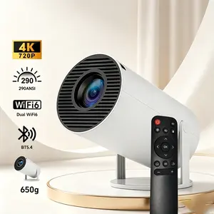 Mini LED Wireless Projector, 290 Lumens Portable Dual-Source Model with Auto Keystone Correction, 180° Rotatable Built-in Android OS, 130" Screen, Bluetooth, WiFi, Allwinner 720P, Audio Speaker, Remote Control, Mount Compatible, for Bedroom, Outdoor Use