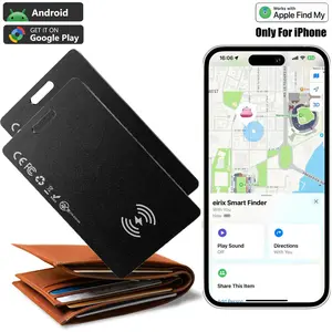 Smart Wallet Tracker Card, Rechargeable Key Finder Smart Tracking Tag, IP68 Waterproof Locator for Wallets, Keys, Luggage (iOS & Android)