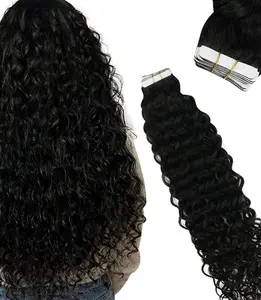 B Fantastic European Human Hair Tape In Extensions Curly Virgin Hair Lightweight Semi Permanent Reusable Quick Application for Seamless Look