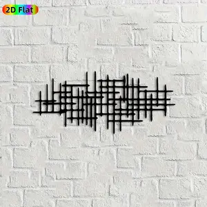 1pc Abstract Grid Metal Wall Art, Dynamic Grid Statue Mural, Ideal Gift for New Year, Easter, Modern Art Enthusiasts, Weather-Resistant Metal Wall Decor Wall Sculptures, Perfect for Living Room Wall & Garden Fence, Contemporary Home Decor Accent