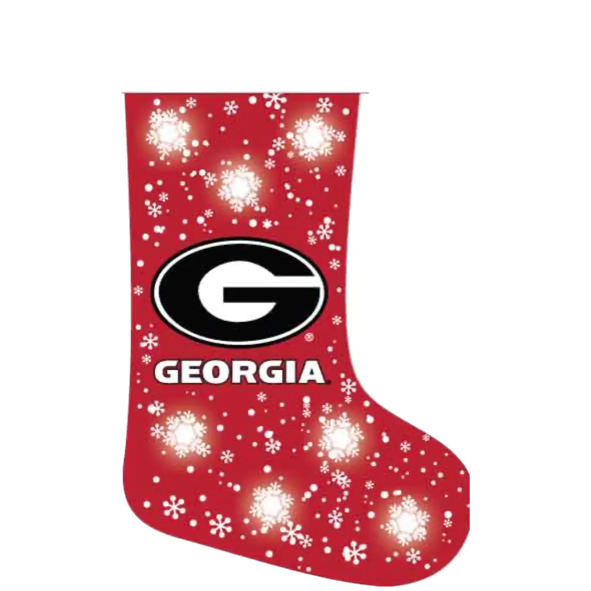 UGA Christmas Stocking Super G with Snowflake
