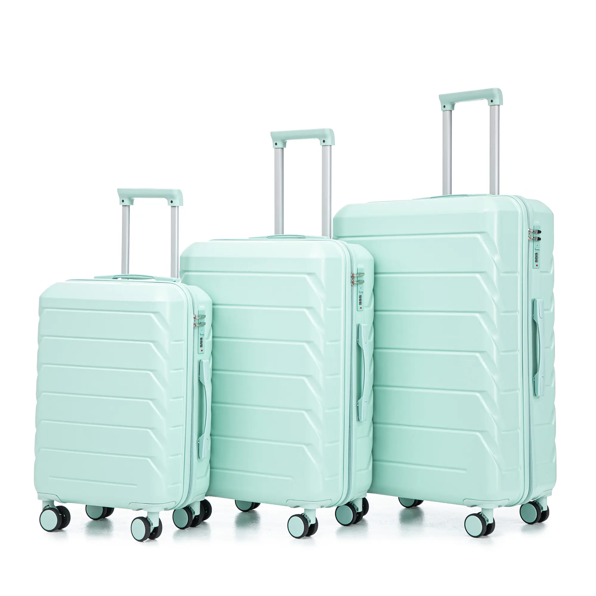 Durable 3-Piece Large Storage Multi-Protect Rigid Luggage Sets, 20/24/28in ABS Leakproof Luggage, TSA Password Lock, 4 360-Rotation Silent In-Line Spinner Wheels, 3 Adjustable Pull Rods, Sturdy Pressure-Resistant, for Business Travel