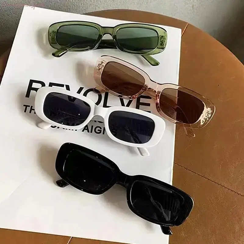 Women's 4-Pack Vintage Small Square Sunglasses - Narrow Rectangle Frame, Anti-Glare, Lightweight, Classic Retro Aesthetic for Adults' Casual Street Style & Beach Outdoor Use, Womens Sunglasses