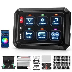 Bluetooth-compatible APP Control RGB Switch Panel, Touch Screen LED Light Controller, Memory Function, Universal Relay System, Car Suv Atv Truck