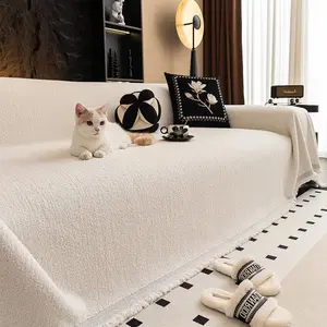 Solid Color Sofa Cover, Washable, Dustproof Sofa Slipcover, 1 Count Non-slip, Soft Comfortable Sofa Protector for Home Living Room Bedroom Hotel Dormitory, Sofa Couch Slipcover, Sofa Couch Covers