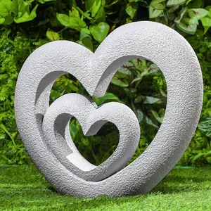 Nesting Heart Garden Sculpture  Outdoor Garden Statues 13. 39 x 12. 2 x 3. 15 Inches Memorial Statues for Grave Cemetery Tombstone Patio Lawn Backyard Yard Memorial  Decoration
