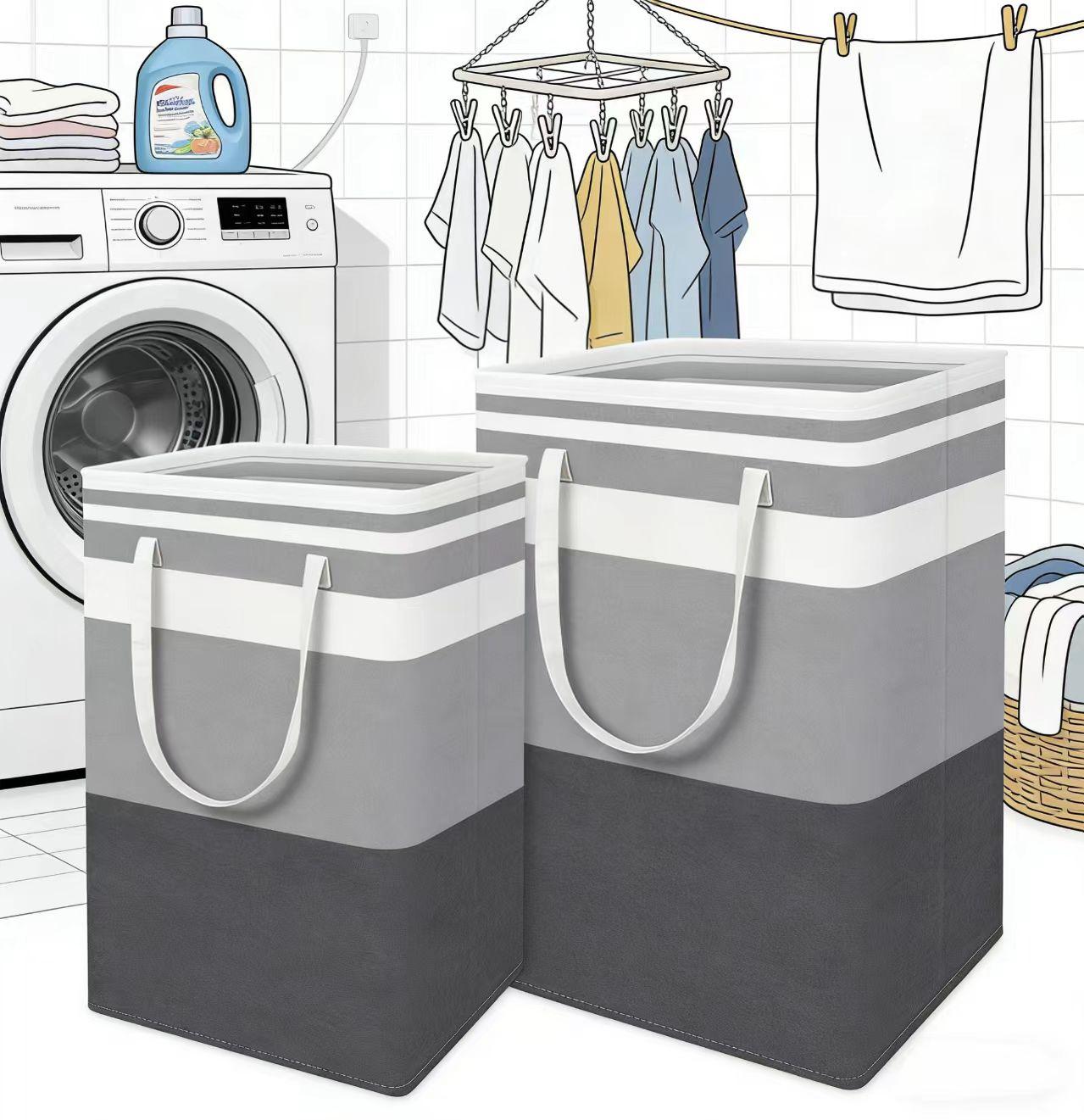 Large 75L Foldable Laundry Basket, Waterproof Freestanding Storage Organizer with Carry Handles for Clothes, Towels & Toys – Ideal for Home & Dorm Use