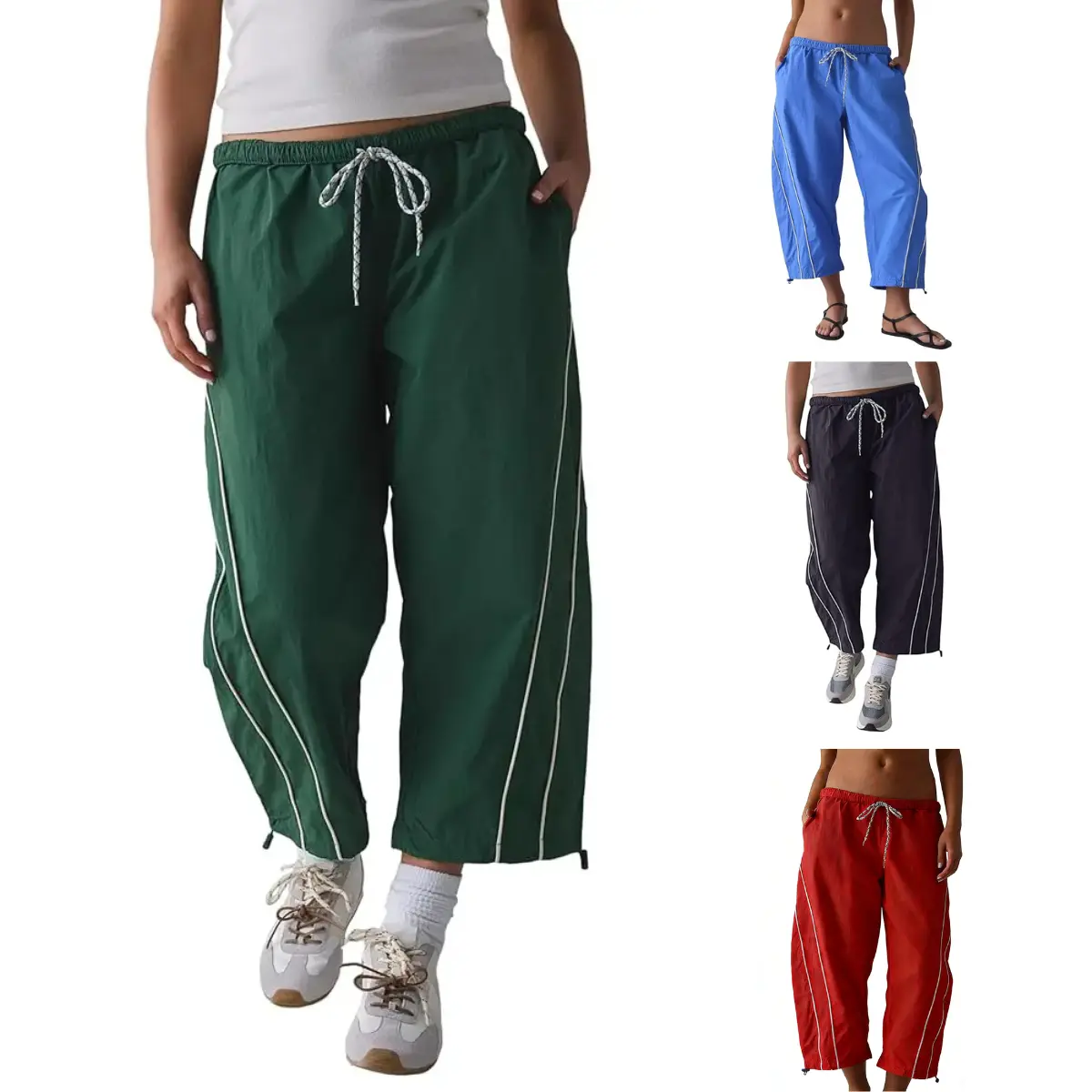 UANEO Women's Wide Leg Track Pants Baggy Drawstring Waist Lightweight Casual Hiking Athletic Summer Sweatpants