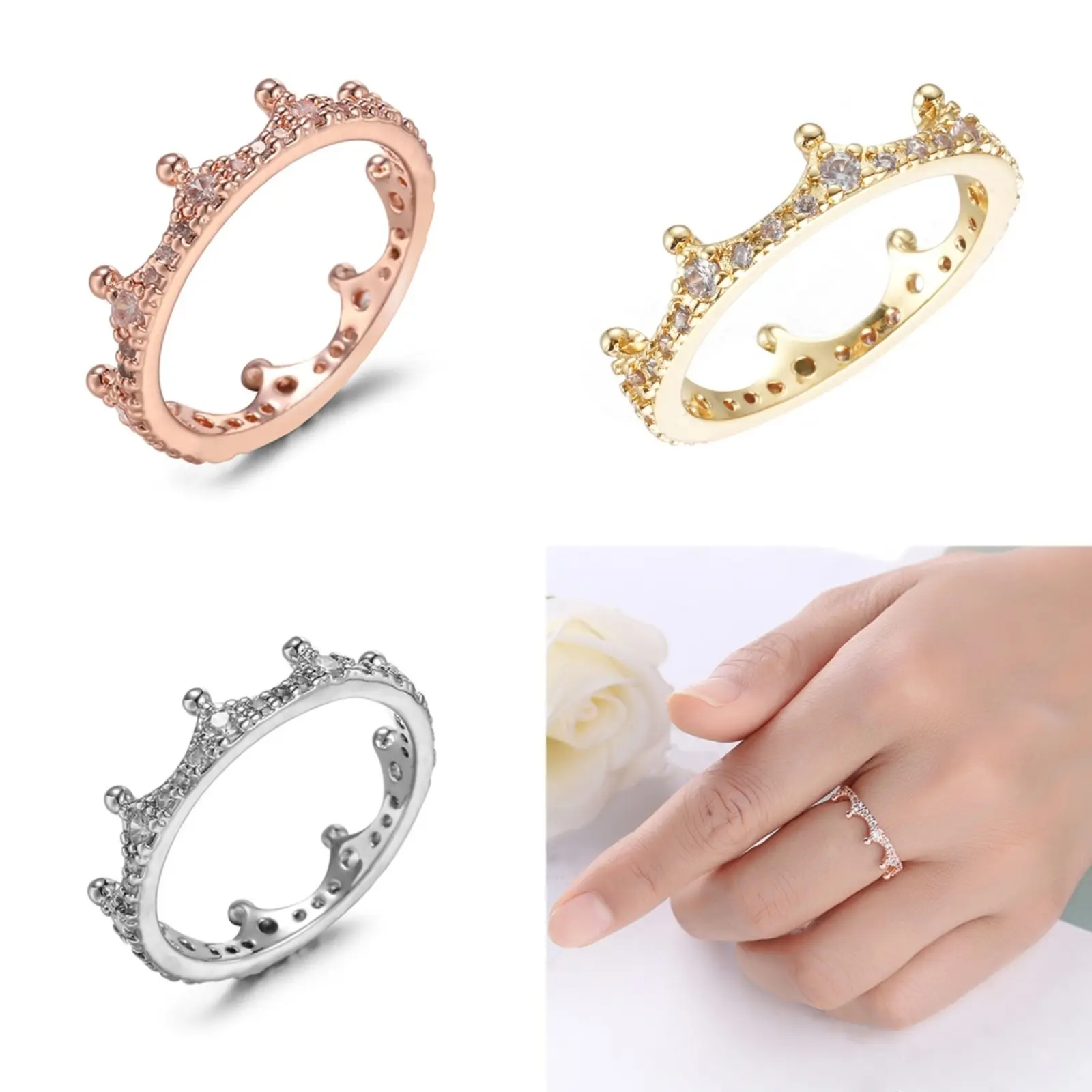 Magic Crown Princess Ring for Ladies, Exquisite Zircon Jewelry, Elegant & Versatile Family Style Gift (Sports & Outdoor Accessories Complement), Sporty Sports Wristbands