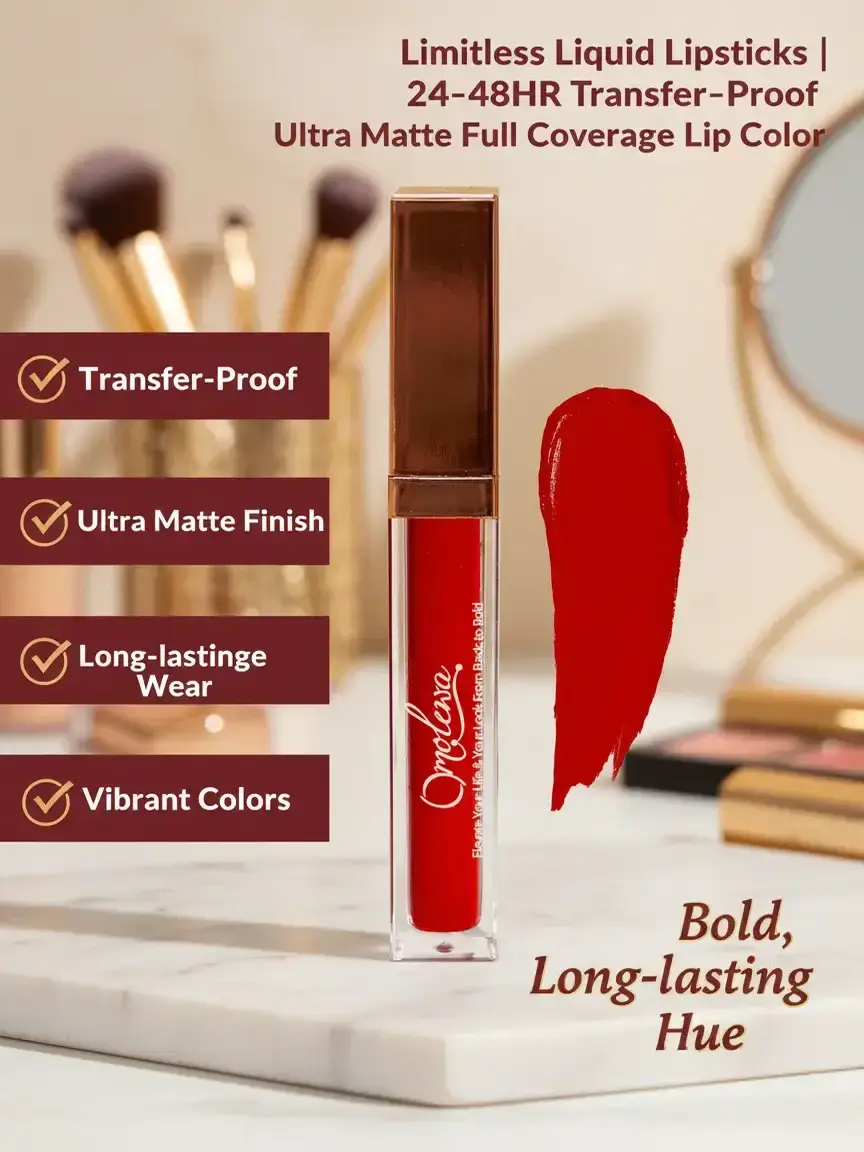 Limitless Liquid Lipsticks | 24–48HR Transfer-Proof Ultra Matte Full Coverage Lip Color