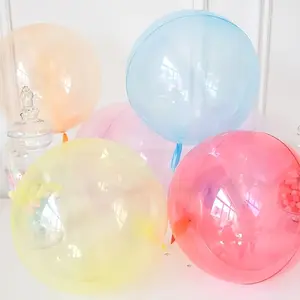 Set of 7 Colorful Crystal Clear Bubble Balloons, Helium Floatable, 18-24 Inches, Ideal for Birthday Parties, Weddings, Garden Decor, Party Balloons