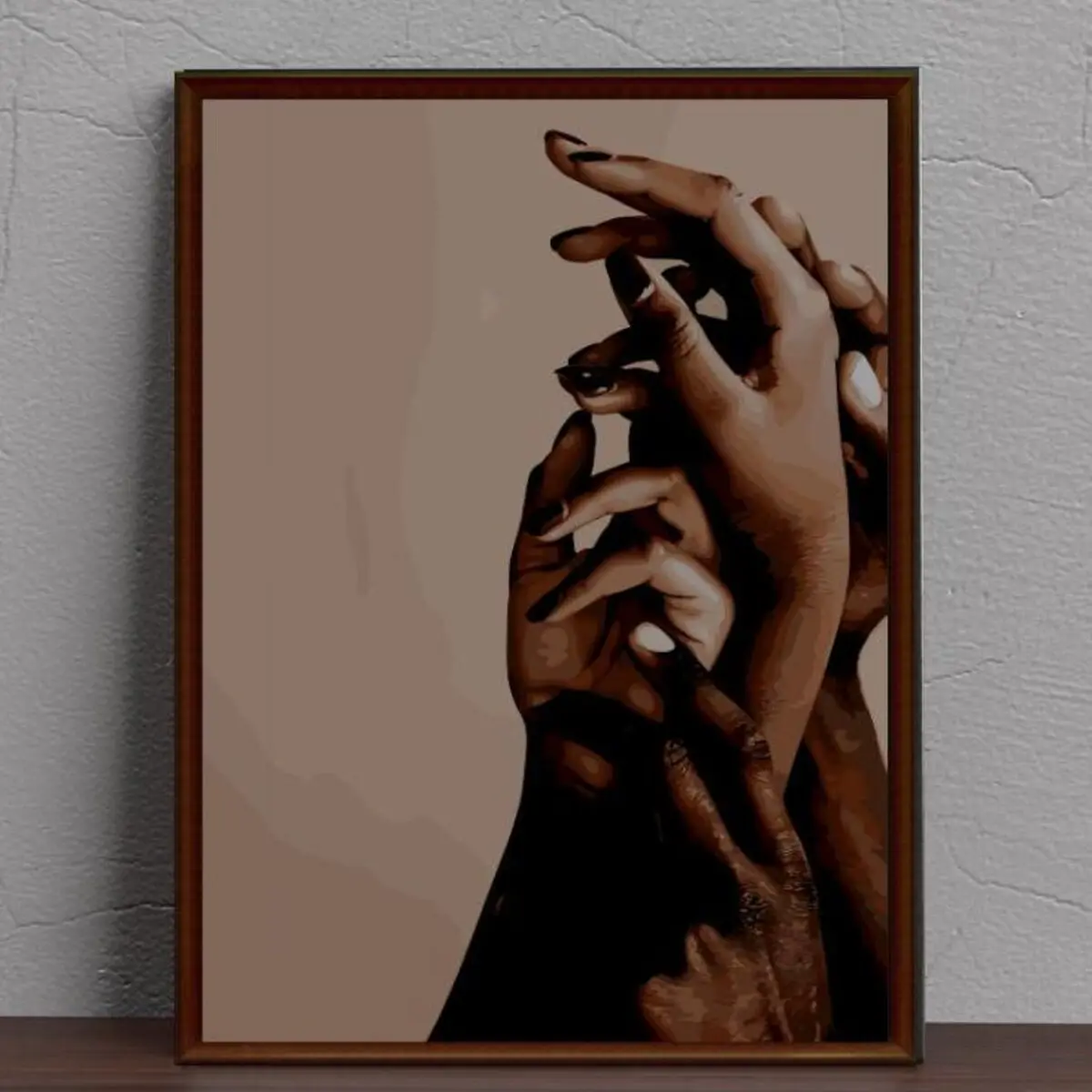 Black couple holding hands wall art, black couple wall art, black love art, Afrocentric wall art, African American home decor, afro art Unframed