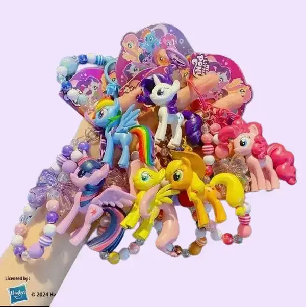 Pony Bag Charm, Unisex Collector's Edition 4-Inch Injection-Molded Figure with Beaded Wristlet - Keychain For Purse, Key Chain Charms, Phone Chain, Colorful Beads, Detailed Pony, Multi-Use Charm