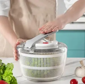 Empire Accessories-6.6 Quart Salad Spinner with Colander and Draining System, Green