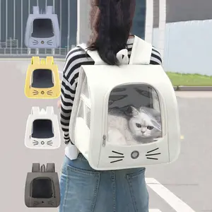 Pet Carrier Backpack for Dogs & Cats, Oxford Fabric, Breathable Window, Fits Up to 5.5kg, Dual Shoulder Strap, Portable Travel Bag, Animal Carrier