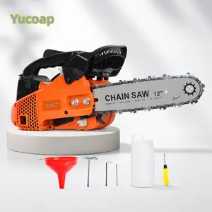 YUCOAP 25.4cc Gas Chainsaw, 2-Stroke Portable Chain Saw, Handheld High-Power Logging Saw, Home Gas Small Garden Saw head steel wire trimmer Backpack