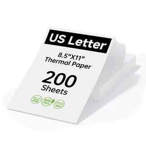 HPRT Thermal Paper US Letter Size for Inkless Portable Thermal Printer Compatible with HPRT/iDPRT/PRT Portable Printer MT620/MT610/MT800/M08F Continuous Folding,8.5" x 11" Size, 200 Sheets outdoorfun