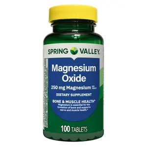Spring Valley Magnesium Tablets, 250 mg, Supports Bone, Muscle & Nerve Health, 100 Count Dietary Supplement