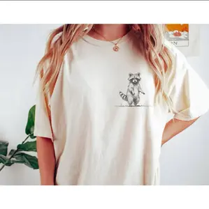 Comfort Colors Standing Raccoon Shirt, Vintage Cartoon Animal Tee, Cute Sketch Raccoon Graphic T-Shirt for Men and Women