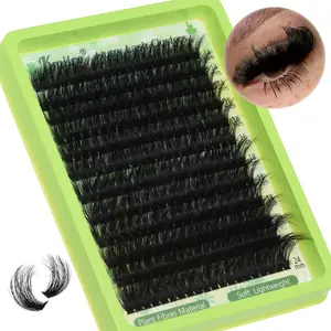 Lash Clusters 14-24mm Thick Long Cluster Eyelash Extensions 180D D C Volume Eyelash Clusters 240pcs Individual Lashes Soft Wispy False Eyelashes DIY Lash Extension for Beginners