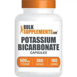BulkSupplements - Potassium Bicarbonate Capsules - Digestive Support - Muscle Function - 360 Capsules - 500mg of Potassium per Serving