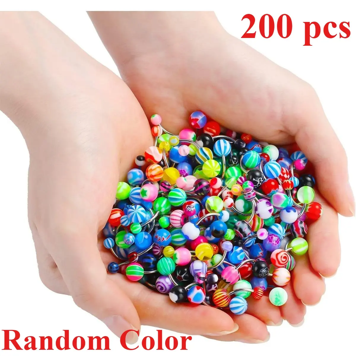 200 Pcs Mixed Color Navel Rings (Random Colors) - Men's and Women's Stainless Steel Navel Perforated Jewelry, Suitable for Daily Wear, Parties, and Beach Accessories, Textiles & Soft Furnishings
