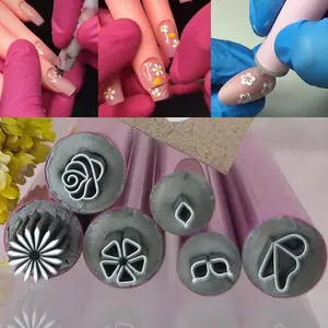 6PCS Nail Flower Design Stamping Pens, DIY Nail Art Tools for Women & Girls – Floral Pen Brush for Creative Home Manicures