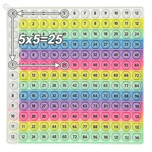 12x12 Multiplication Fast Push Bubbles Math Learning Toy, Times Table Practice Board Game, Educational Number Manipulative for Kids, Math Learning Blocks