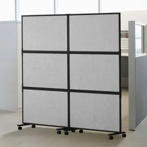 【Summervibes】VEVOR Acoustic Room Divider, 2 Pack Office Partition Panel, Freestanding Office Divider Wall Partition Wall with Polyester & 45 Steel Cubicle Wall Reduce Noise and Visual Distractio, Light Gray
