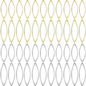 120 count Earring Beading Hoops for  Making, Eye Shape Metal Hoops, 2 Sizes DIY  Findings Accessories for Earrings, Necklace, Headband, Belts, Keychains for Women (, )