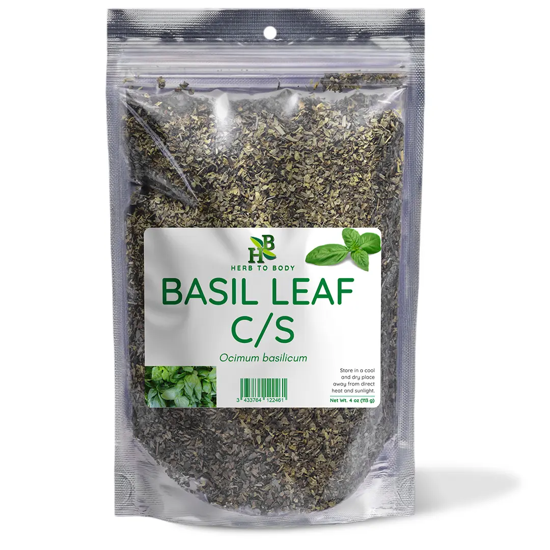Dried Basil Leaves - 4oz | Cut and Sifted (C/S) | Cooking Essential for Herbs, Spices & Seasonings | Herb To Body
